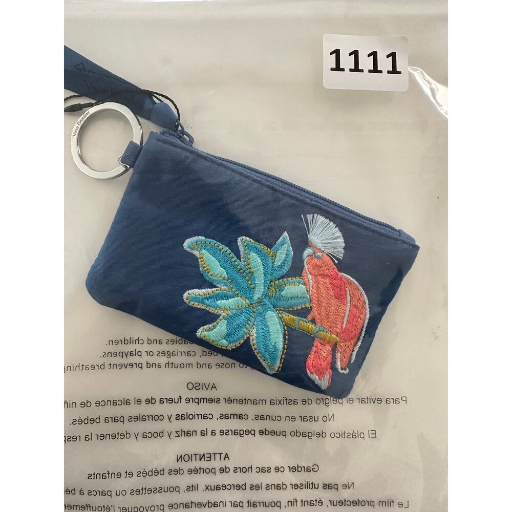 Vera Bradley Zip ID Case - Rain Forest Canopy Blue - Picture 8 of 8